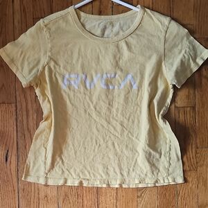 RVCA Yellow Short Sleeve Logo Tee
